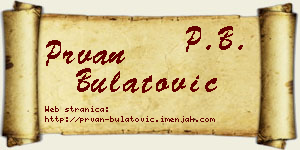 Prvan Bulatović vizit kartica